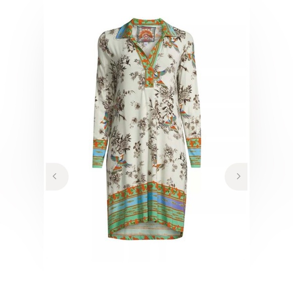 Johnny Was Embroidered Floral Label Detail in Pink, Gold & Green - Picture 2 of 15